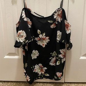 Floral Cold Shoulder Blouse - NEVER WORN EXCELLENT CONDITION (no tags)